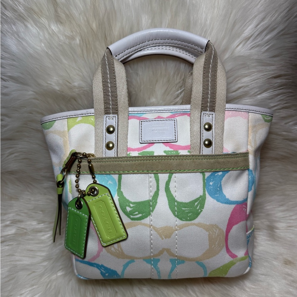 Coach Hampton Scribble Pastel Small Tote